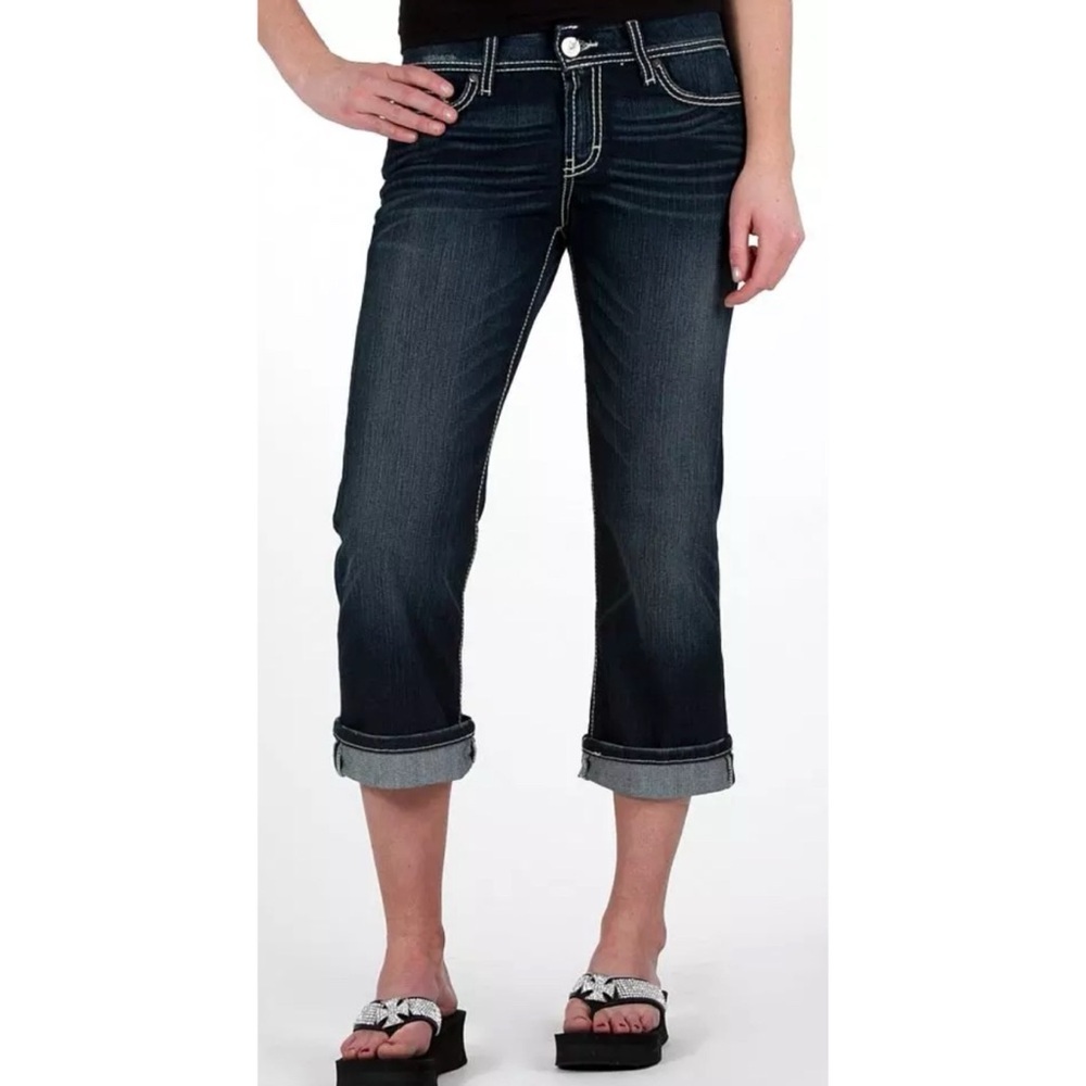 BKE Harper Stretch Cropped Jean Dark Wash